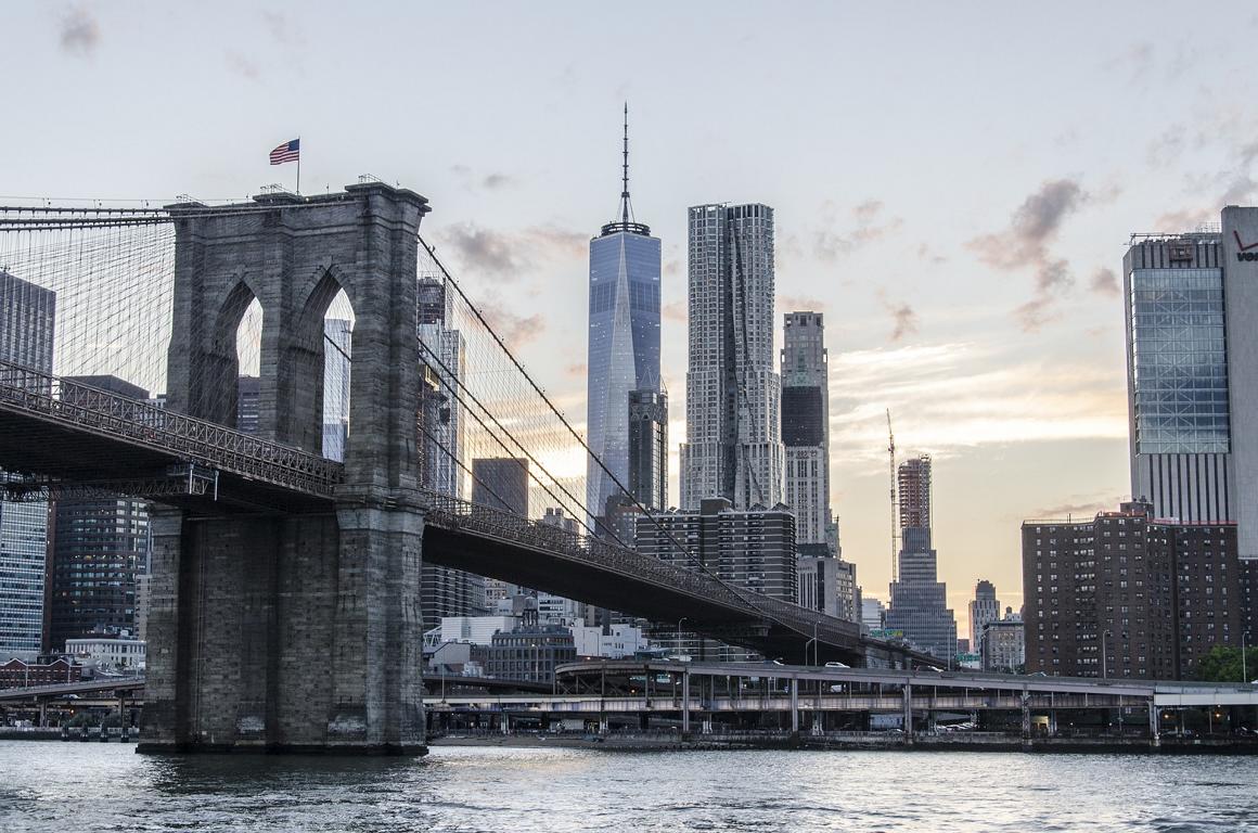 New York, Brooklyn Bridge, Hochhäuser, Mannhattan